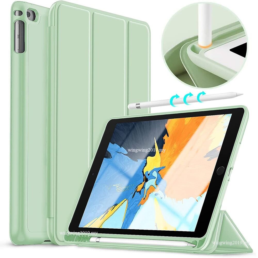 Casing Case Kulit Magnetik + Holder Pensil Untuk iPad Air 2 Pro 10.5 &quot;Air 3 10.9 11 9.7&quot;