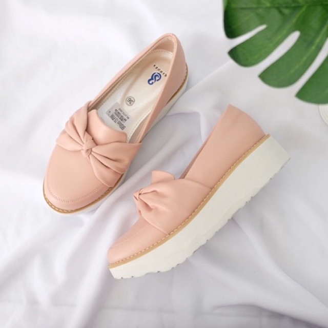 [SIAP KIRIM] BRShoes75 Pink Sepatu Wedges Casual Wanita