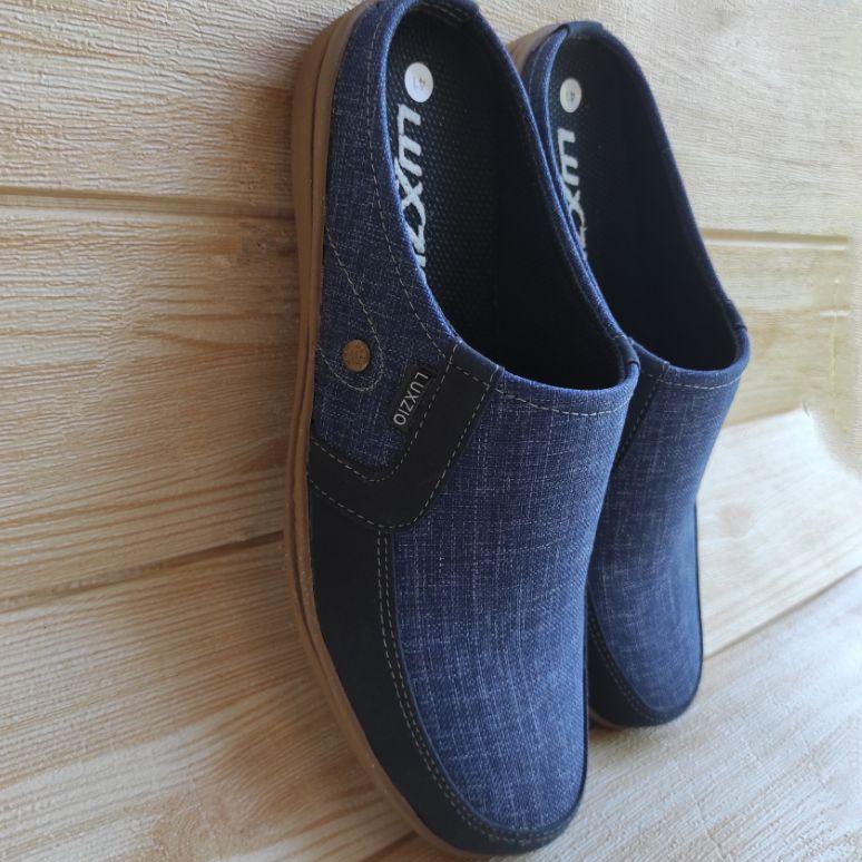 [KODE L7QPU] Sandal Selop Bustong Pria Slip On Jeans Slop Kasual Kulit Sintetis Premium Sol Lentur K