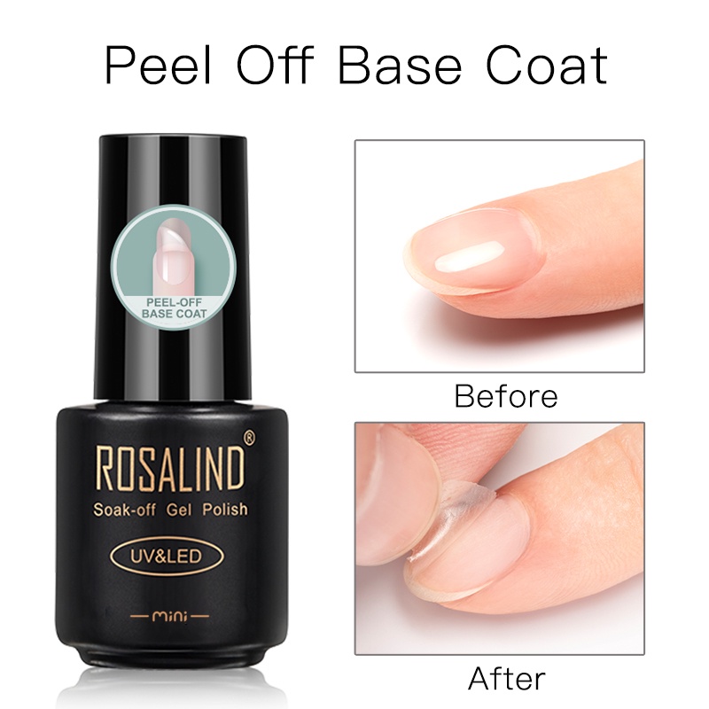 ROSALIND / ROSALIND Base Coat / Top Coat Nail Gel UV LED /Primer/ Dehidrator / PEEL OFF