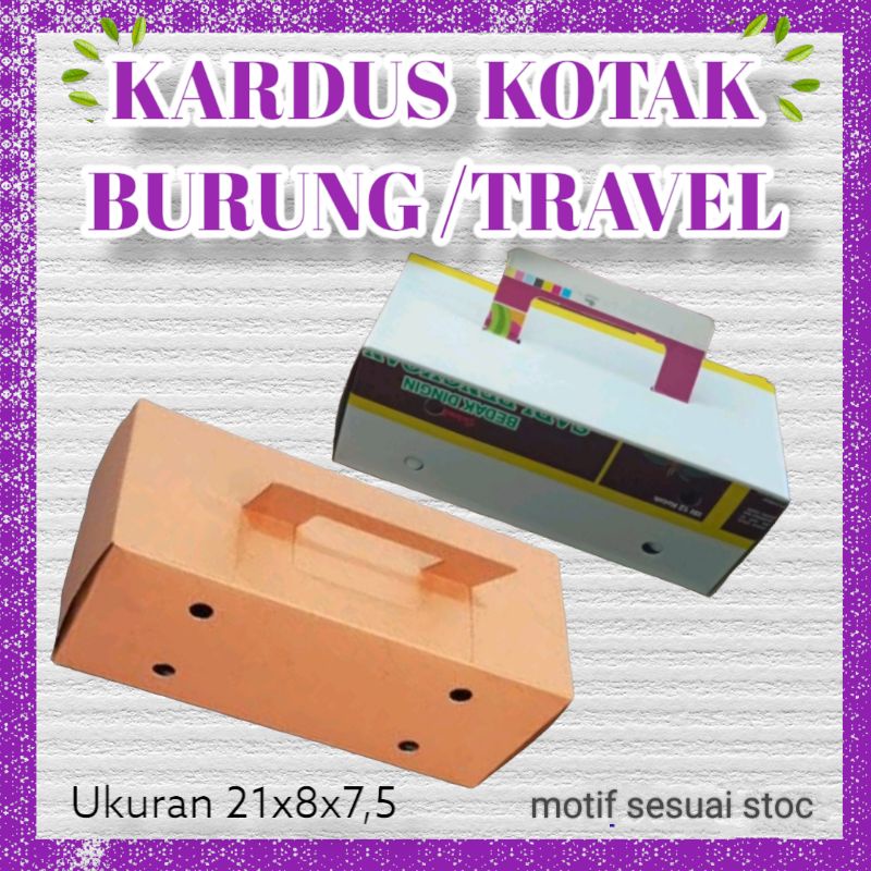 Dus kardus kotak burung box traveling bawa burung