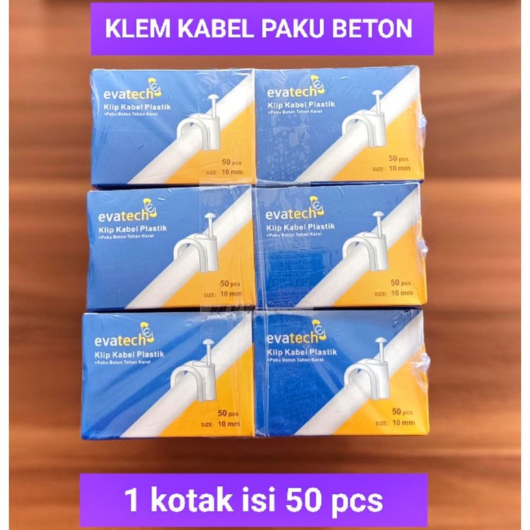 Klem kabel paku beton/klip kabel paku baja Evatech
