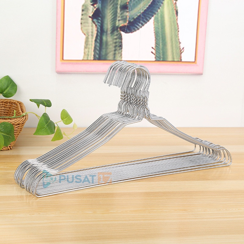 Gantungan Baju Stainless Anti Karat Hanger Kawat Isi 10 Pcs — 8