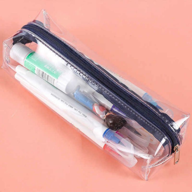 

Clear Pencil Case Boxy / Tempat Pensil Pulpen Mika Transparan / Souvenir