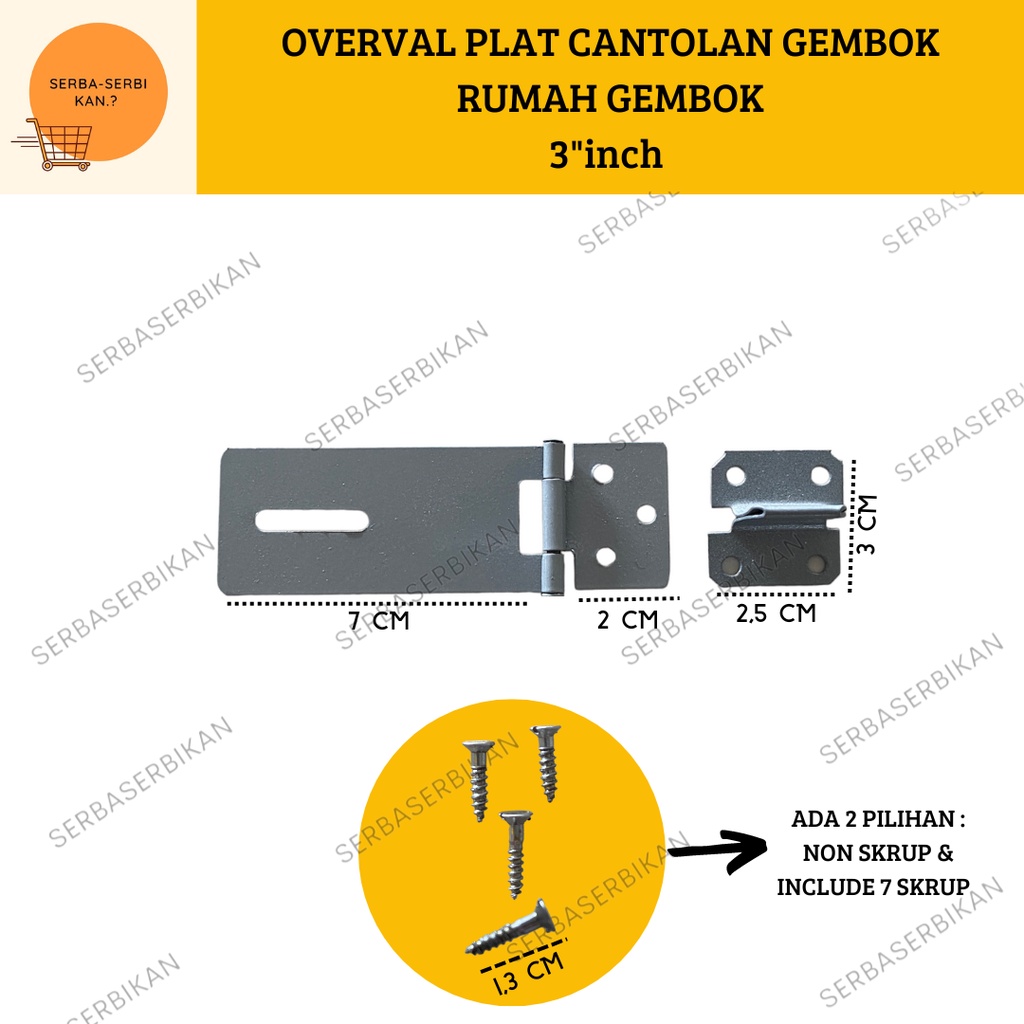 OVERVAL GEMBOK 3” OVERPAL PLAT CANTOLAN GEMBOK MURAH