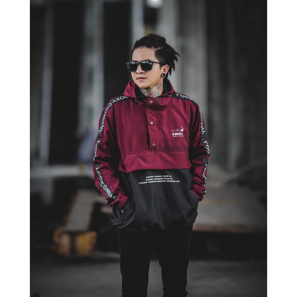 JAKET PRIA - JAKET PARASUT - JAKET CAGOULE HEDON COMPANY - JAKET CAGOULE SALVIO HEXIA - JAKET KANTONG - JAKET CAGOULE PRIA - JAKET PARASUT PRIA - JAKET MOTOR - JAKET GUNUNG - JAKET OUTDOOR - JACKET PRIA - JAKET COWOK - JAKET KEKINIAN - JAKET LAKI-LAKI-Maroon Hitam Boom