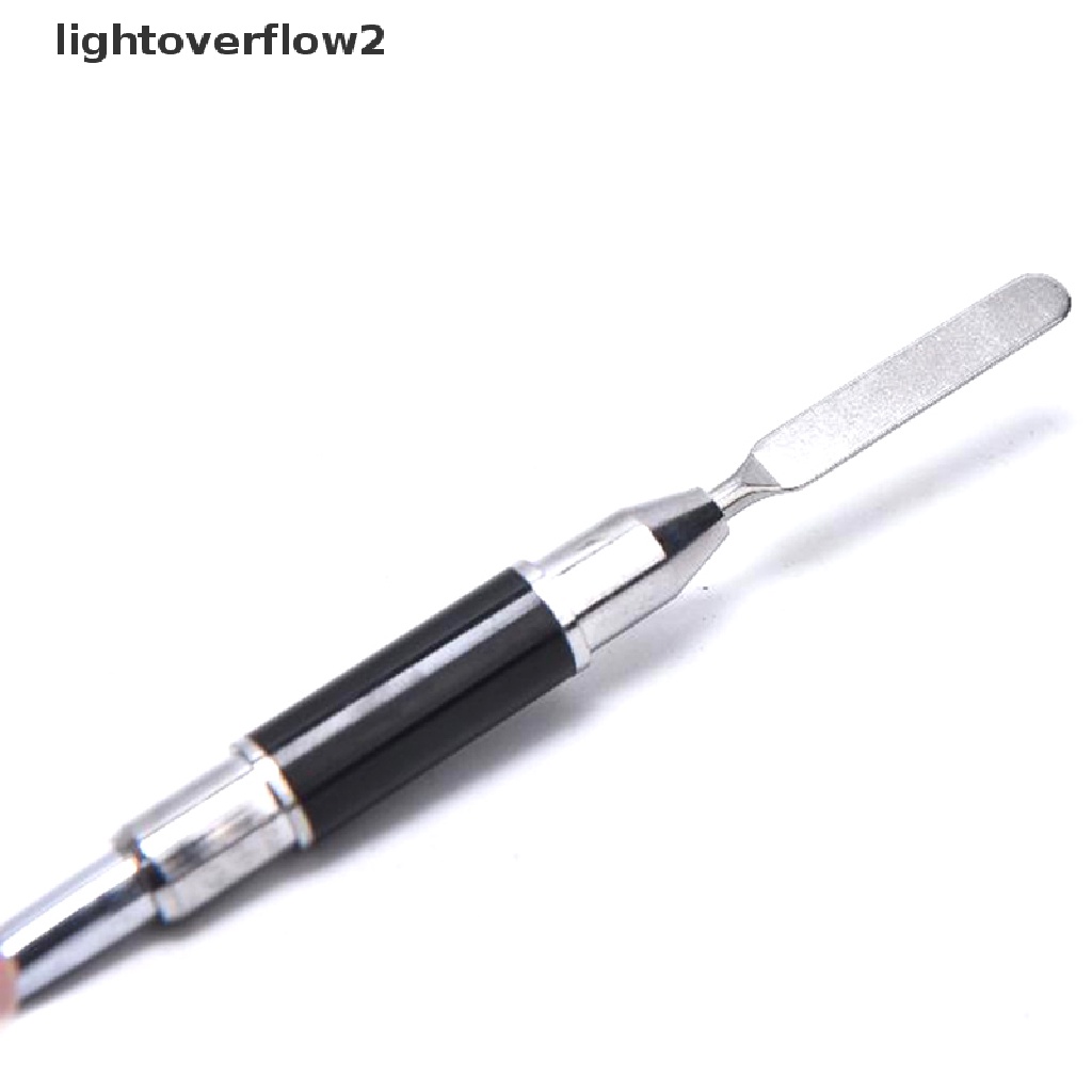 (lightoverflow2) 2in1 Kuas Nail Art Dua Sisi Bahan Stainless Steel (ID)