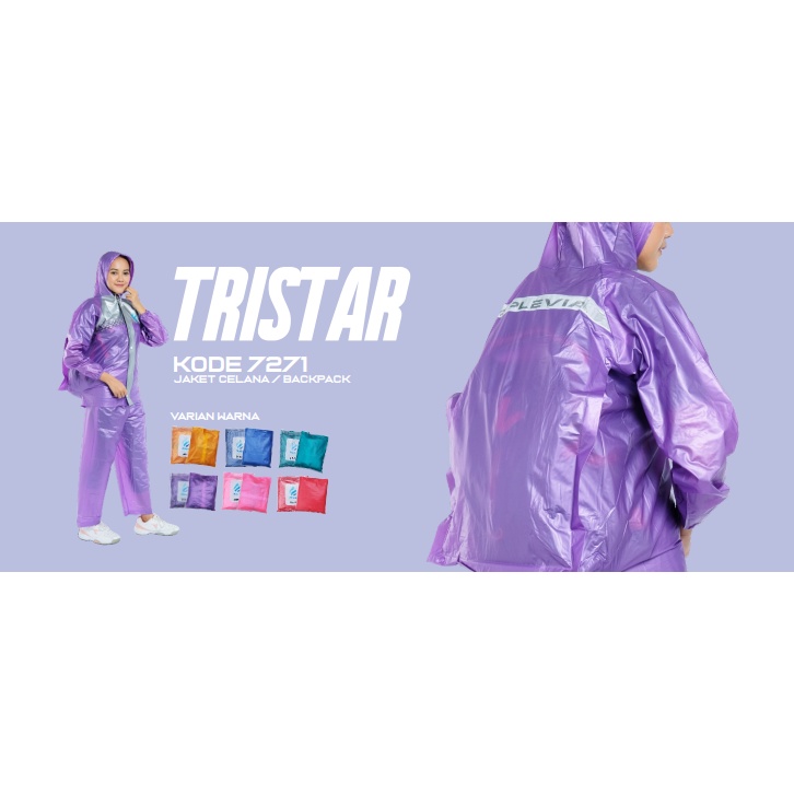 Jas Hujan Ransel Remaja PLEVIA [7271] Jas ujan plv backpack wanita kekinian / Setelan Celana / Atasa