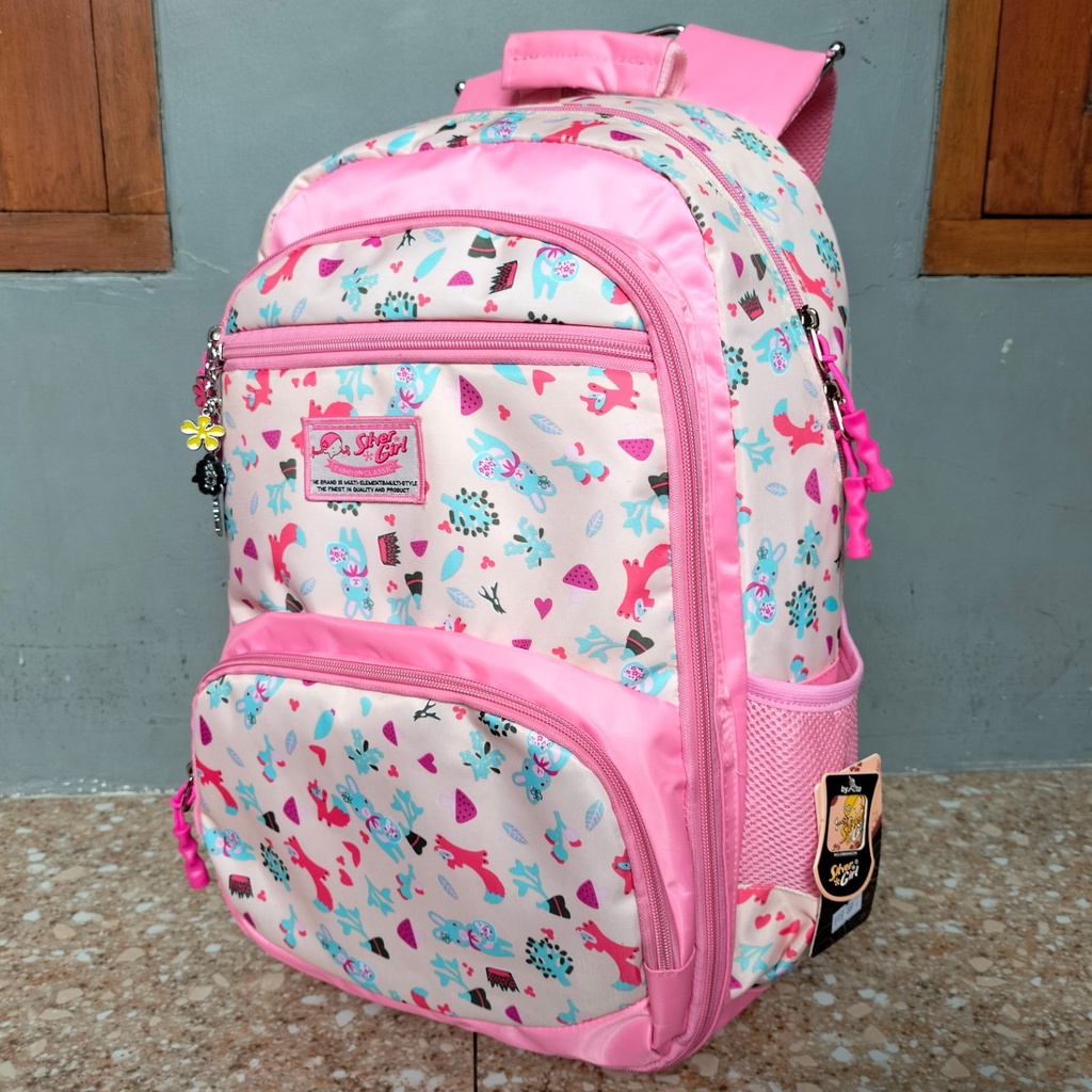 Tas Ransel Backpack Sekolah Anak Perempuan Silver Girl Original Jungle