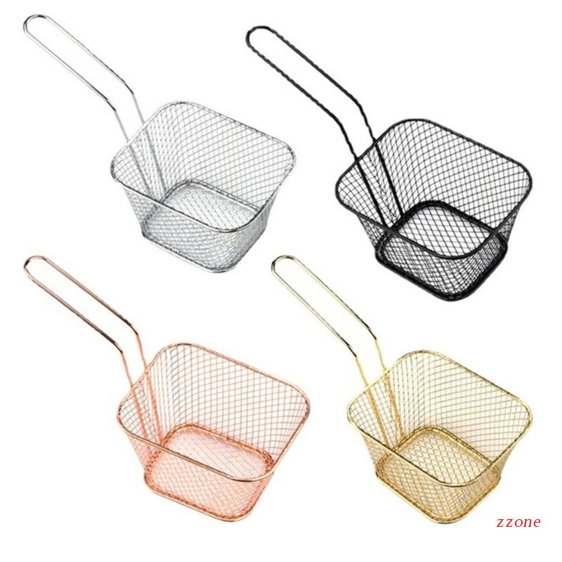 Zzz 4pcs Keranjang Penggorengan Kentang Goreng Portable Bentuk Kotak Untuk Dapur