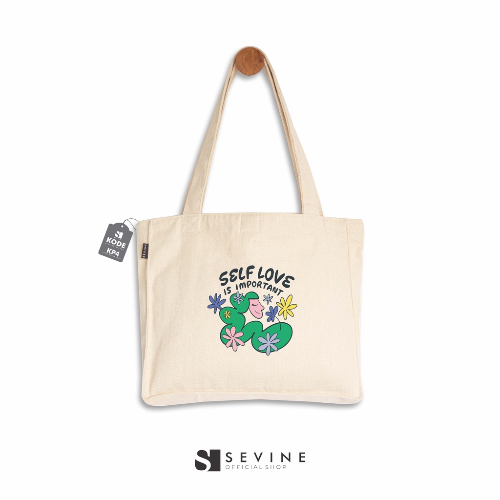 Sevine Totebag Kanvas Daisy Tas Wanita Tote Bag Dengan Kantong Laptop Kuliah Sekolah Kerja Quotes Aesthetic - KP