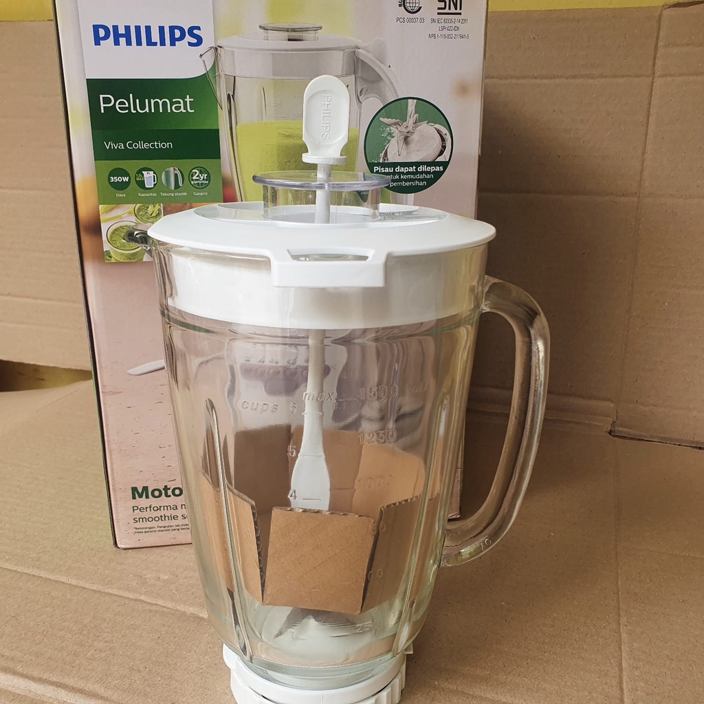 GELAS KACA JUS+GELAS BUMBU BLENDER PHILIPS DRY MILL HR 2115/HR2116/HR2061/HR2071 ORIGINAL