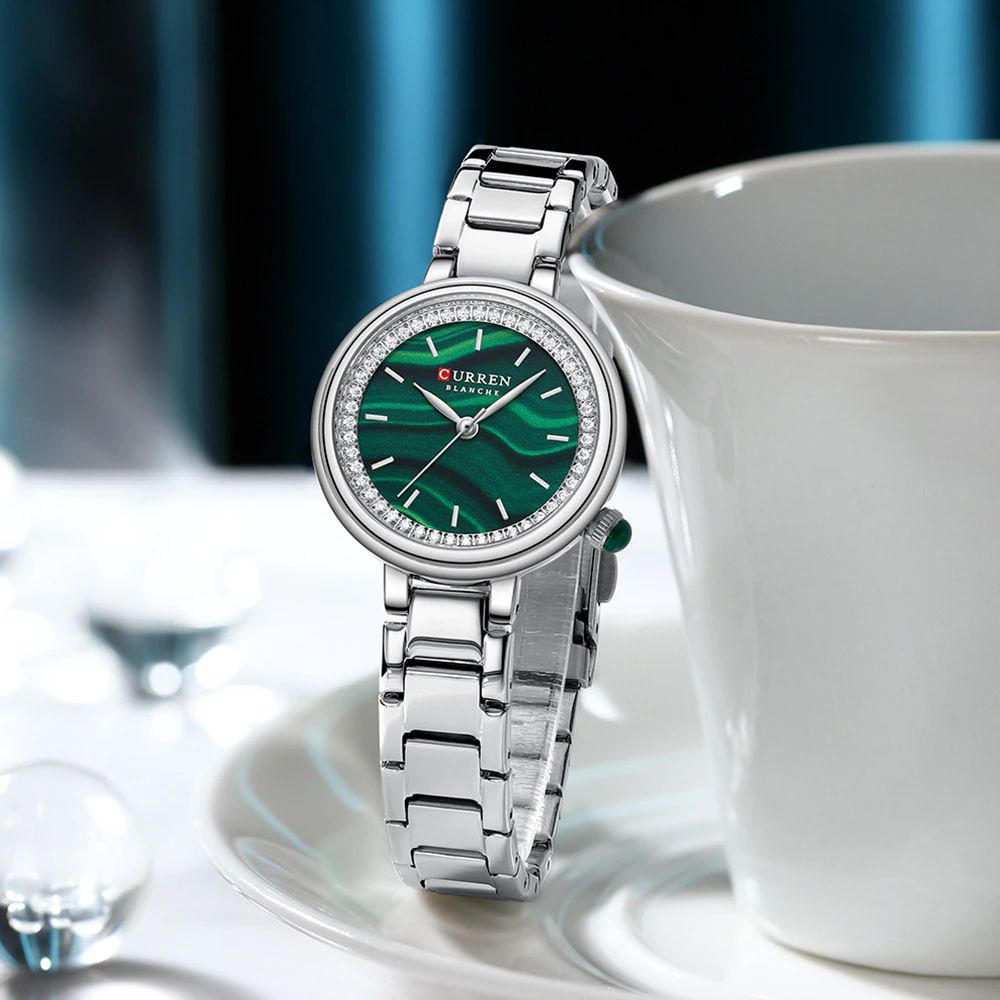 CURREN 9089 Jam Tangan Wanita Analog Stainless Steel Motif Vintage WATCHKITE WKOS