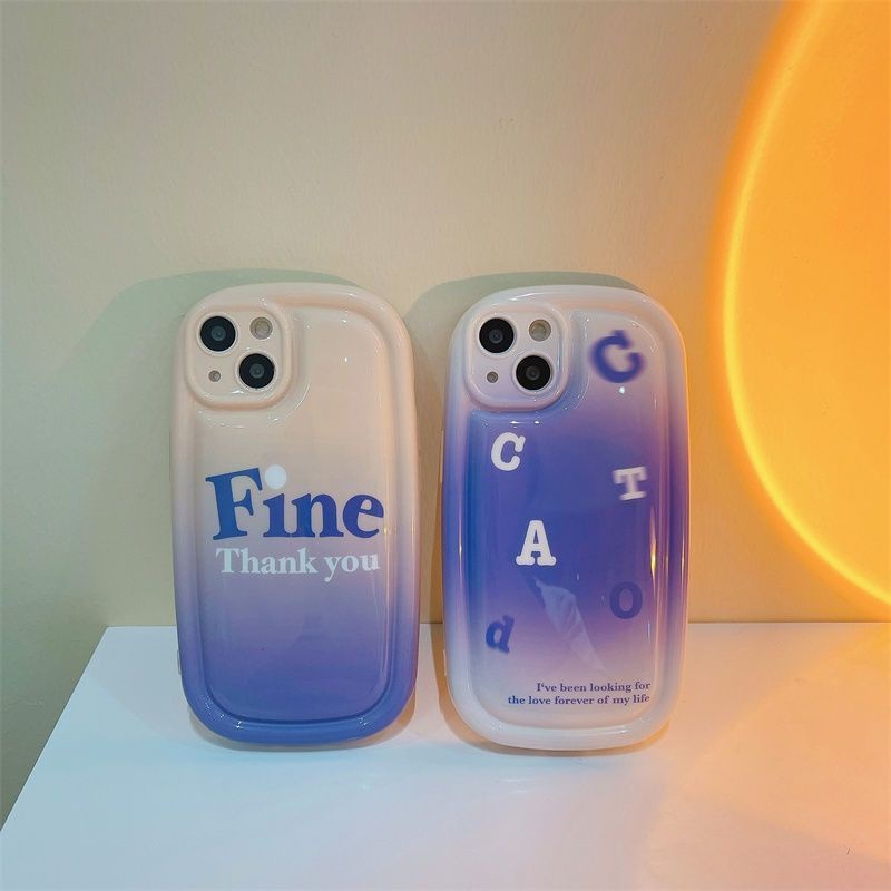 Case Motif Tulisan Artistik Warna Gradasi Untuk iPhone 12 13 11 Pro Max X Xs Max Xr fhbc