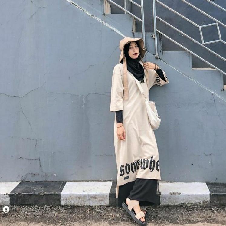 Langsung Order NARUMI DRESS SHIRT OVERSIZE/long dres/dres kaos/dres oversize