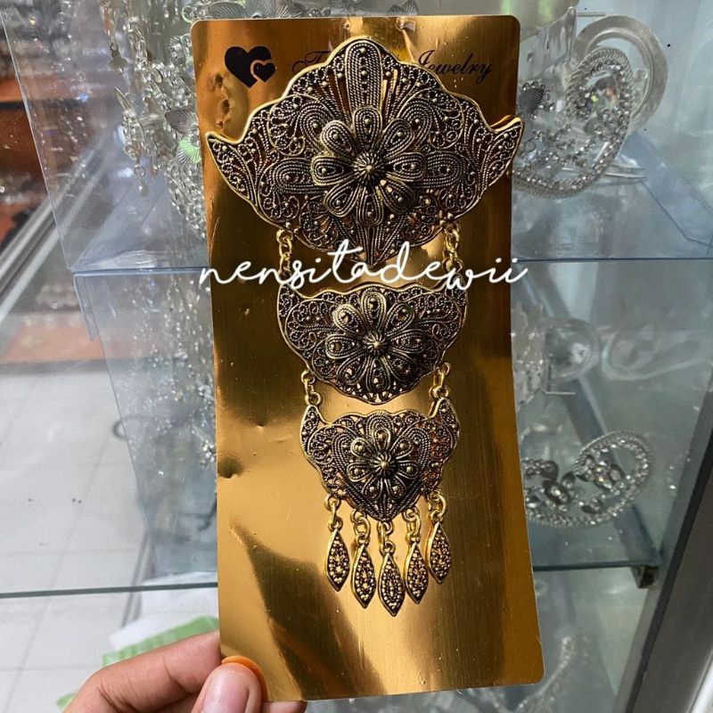 [1 SET] Kebaya Bordir Body Panjang, Selendang + Bros Bakar / Kebaya Kutubaru