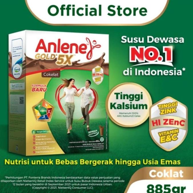 [ COD ] Anlene Gold Plus 5X Original 885 Gram 885Gram / Susu Lansia 900 Gram