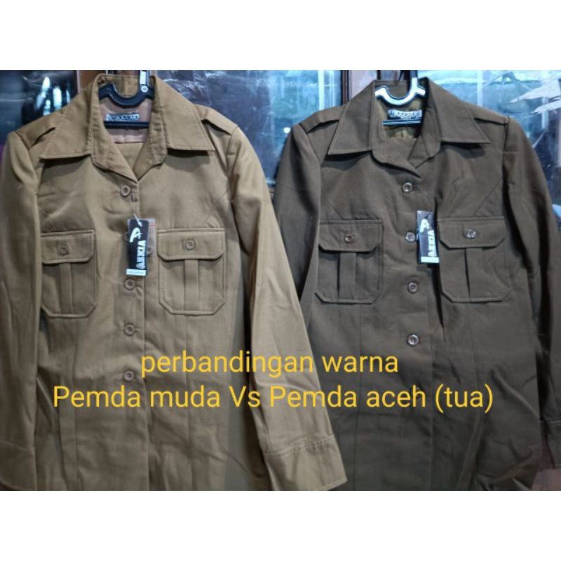 baju PDH wanita kemeja coklat tua