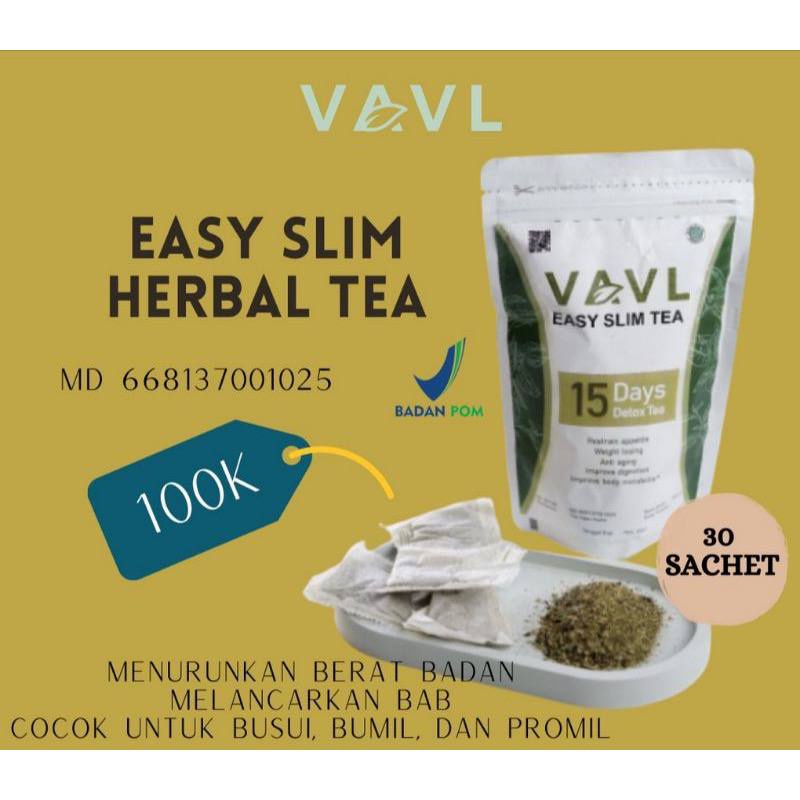 [READY] Herb Tea Easy Slim by Vivalentine VAVL teh pelangsing PutriPai