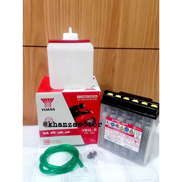 AKI YUASA BASAH YB5L-B ORIGINAL  AKI SUPRA,MIO, JUPITER