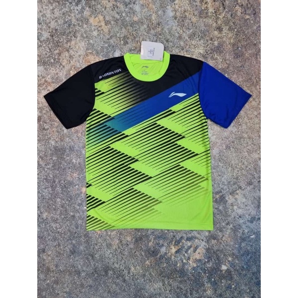KAOS JERSEY BADMINTON HIJAU STABILO LINING