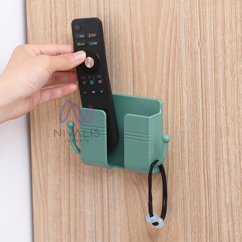 NIVALIS JAKARTA RAK HOLDER HP TEMPEL DINDING GANTUNGAN HOOK 2 KAIT KUNCI REMOTE AC TV RAK HOLDER HOOK SERBAGUNA TEMPAT REMOTE AC CAS HP