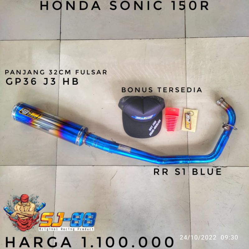 Knalpot sj88 sonic150r rr s1 blue mix gp36 j3 hb gp20 j1 bv dan gp20 j1 bg