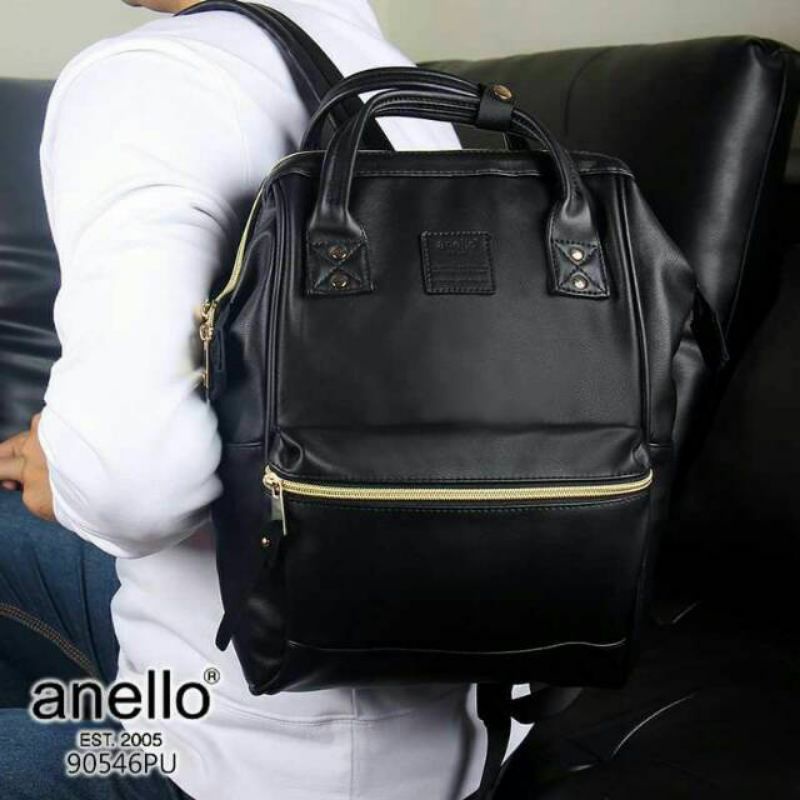 BACKPACK Anello Ransel Kulit grade ORI