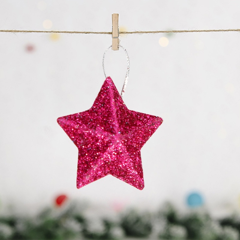 Ornamen Bintang Gillter Untuk Dekorasi Pohon Natal
