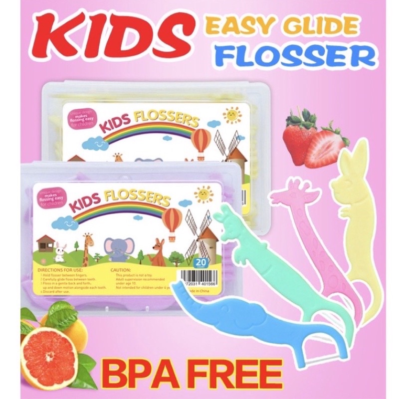 Kids Dental Floss Anak Benang Gigi Animal Steril Terapi Gigi Dempet Tusuk Gigi Anak