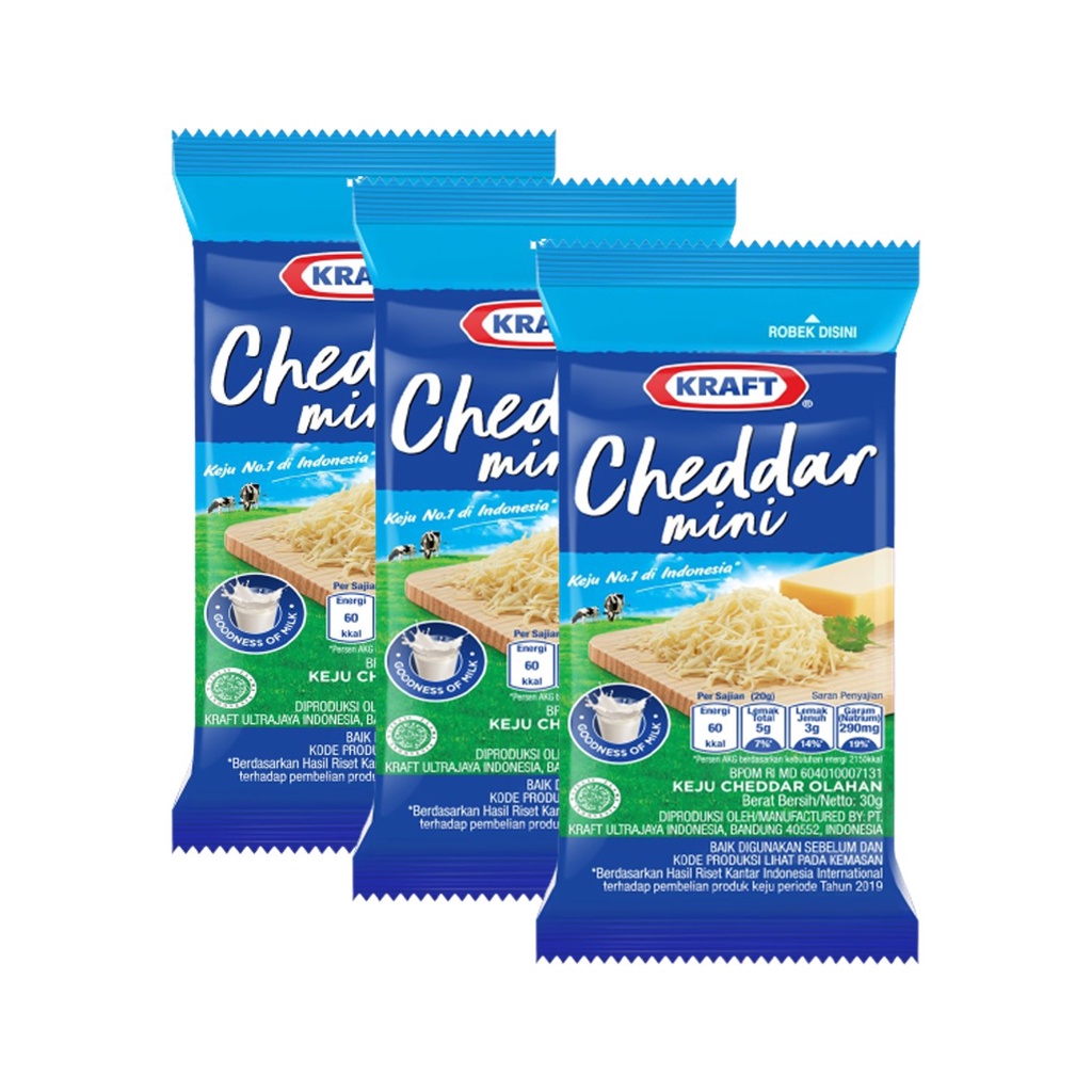 

Kraft Keju Cheddar Regular 30g Untuk Kue dan Burger - Triple pack