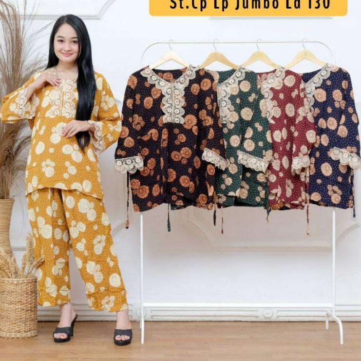 "MSJ.18Oc22ᶻ" Setelan Lengan Panjang Renda  Ld 120 | Setcel Arabian Jumbo | Setelan Wanita Jumbo