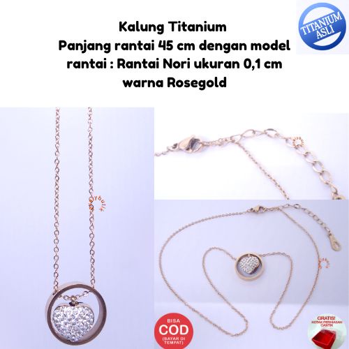 Lovelybutik - Kalung Titanium Anti Karat Selamanya Lisa New Kalung Wanita Titanium Ukuran 45 cm BONUS KOTAK PERHIASAN