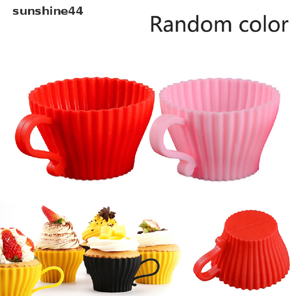 Sunshine 1pc Cetakan Cupcake / Muffin Bentuk Cangkir Teh Bahan Silikon