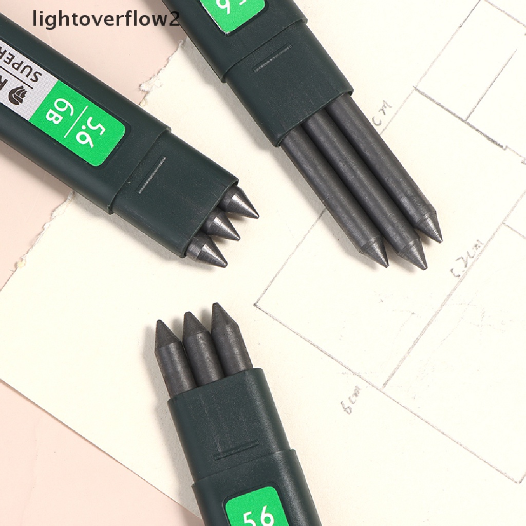 (lightoverflow2) Pensil Mekanik Otomatis 5.6MM + Arang Graphite 4B 6B 8B