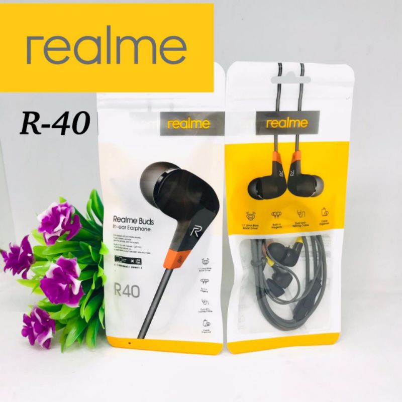 earphone realme buds r40 hf extra bass handsfree headset roxy