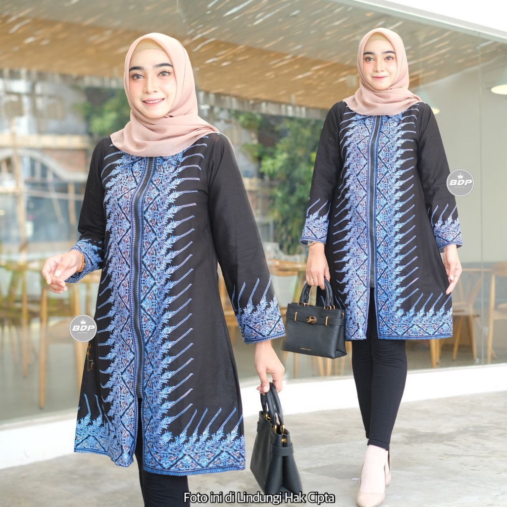 Baju Batik Wanita Modern M L XL XXL Atasan Batik Kerja Wanita Tunik Batik Kantor Seragam Batik Modern