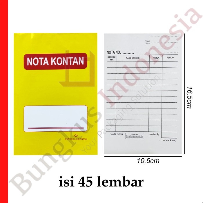 

Nota Kontan 1 Rangkap Nota Kontan 1 Ply isi 10 Buku