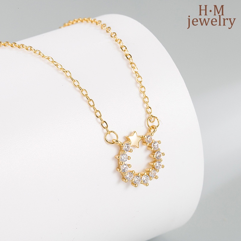 Kalung Rantai Sterling Silver 925 Dengan Liontin Bintang + Zircon AAA Untuk Wanita 2022