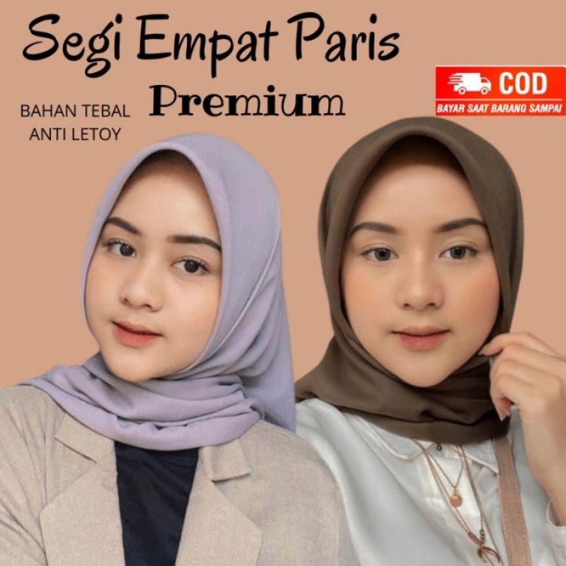 HIJAB PARIS PREMIUM BAHAN VOAL ANTI LETOY/JILBAB/KERUDUNG PARIS