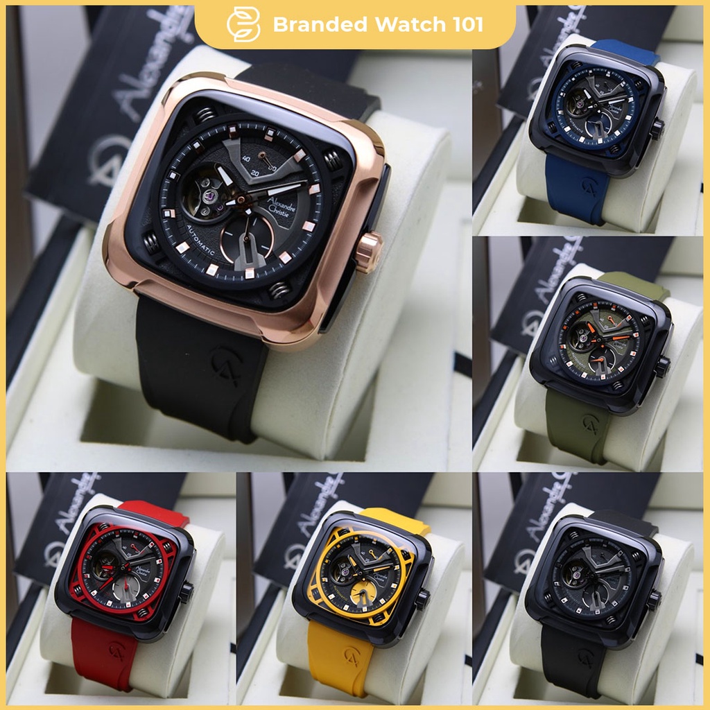 ORIGINAL Jam Tangan Pria Alexandre Christie AC 6577 / AC6577 / 6577 Garansi Resmi 1 Tahun, Rubber