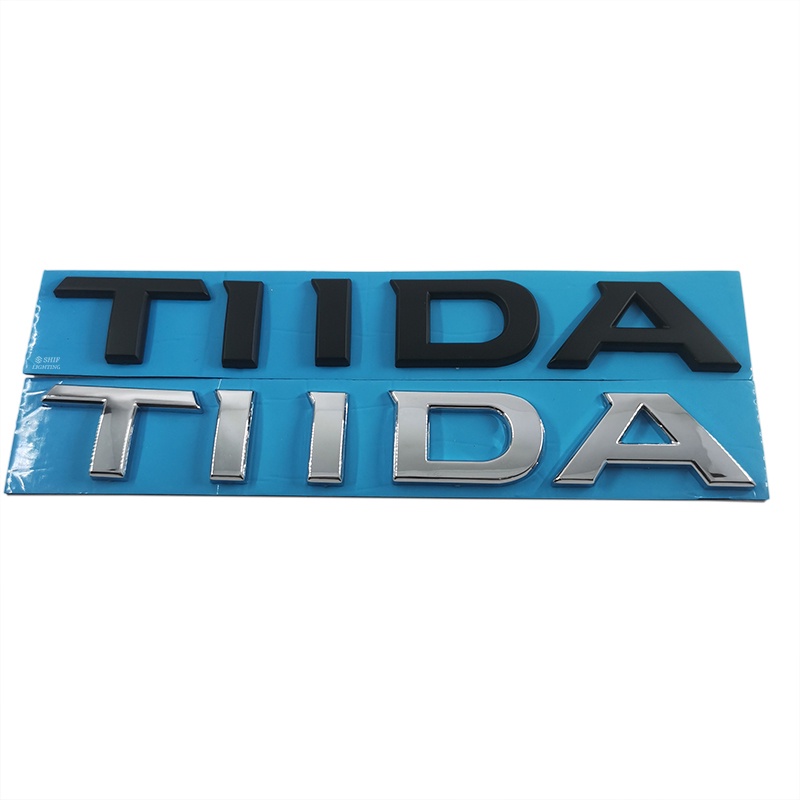 1pc Stiker Emblem Logo TIIDA Bahan ABS Krom Warna Hitam Untuk Bagasi Belakang Mobil NISSAN TIIDA