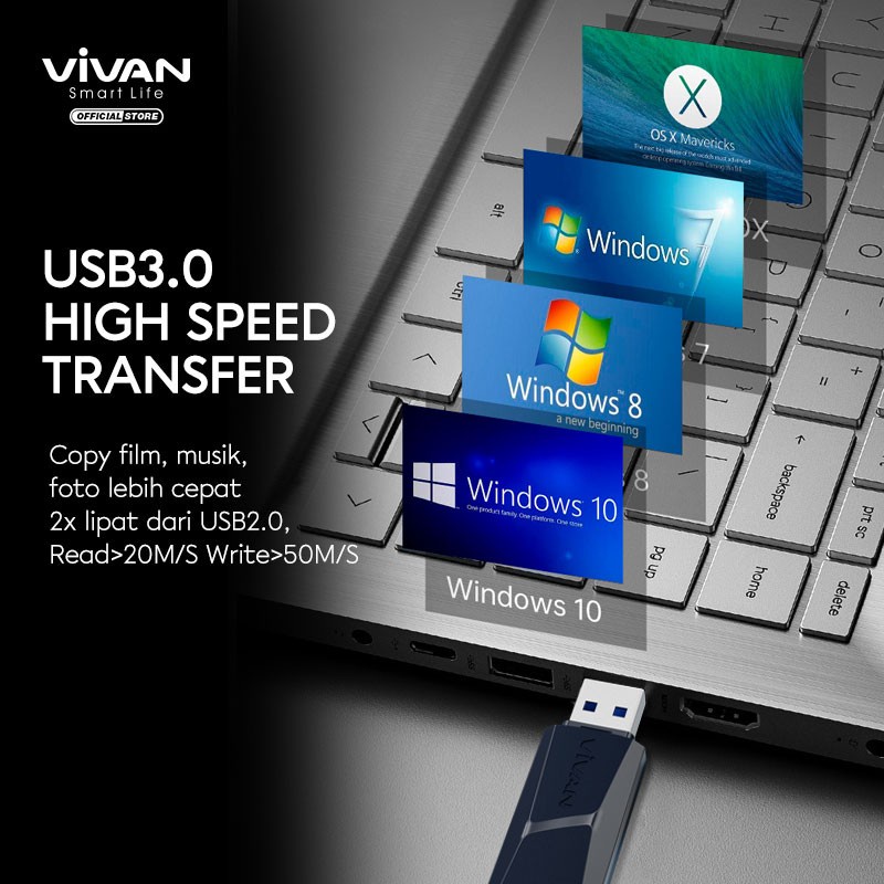 Flashdisk VIVAN 16GB/32GB/64GB USB 3.0 High Speed