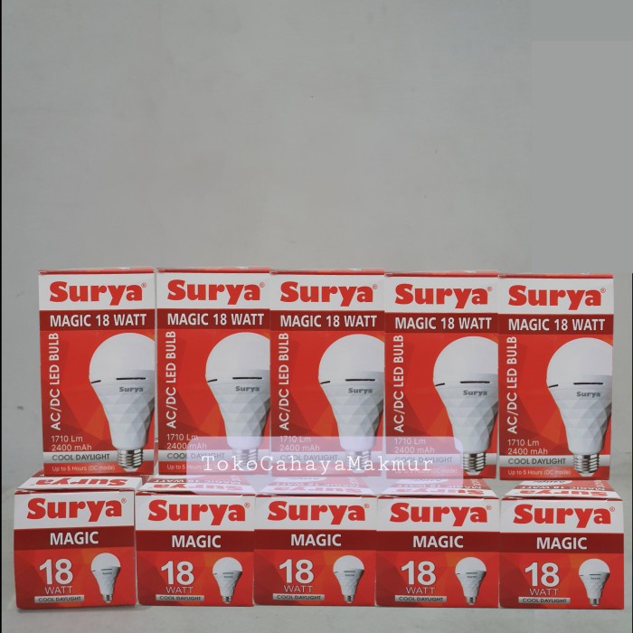 Lampu Emergency LED AC/DC Magic Surya 18w 18watt Cahaya Putih 1 DUS 100Pcs