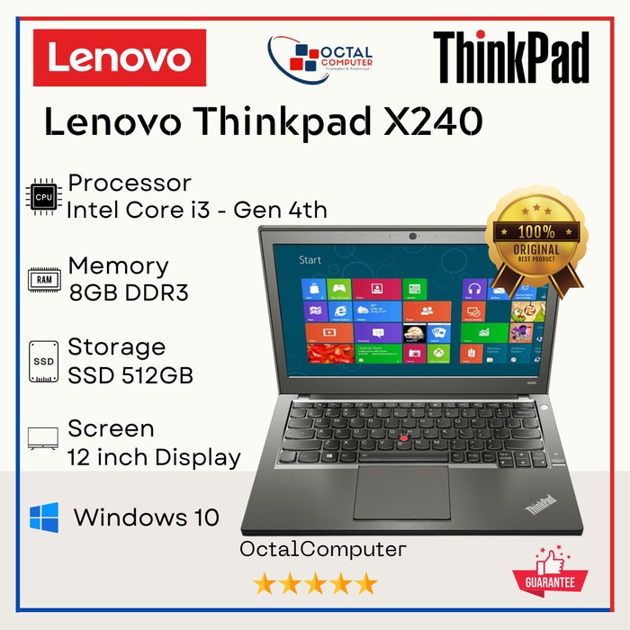 [ Laptop Second / Bekas ] Lenovo Thinkpad X240 Core I3 Second Bergaransi &amp; Terjangkau Notebook /
