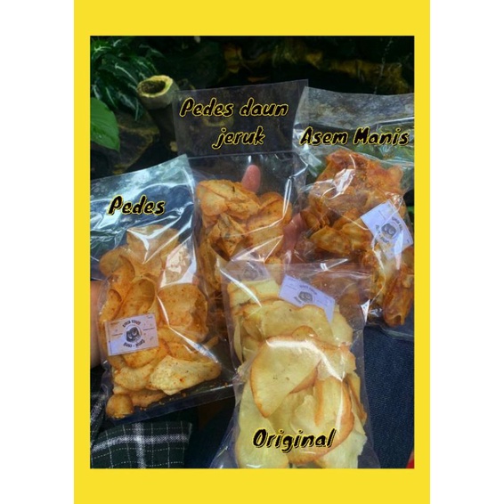 

Keripik Singkong Pedas daun jeruk 75gr