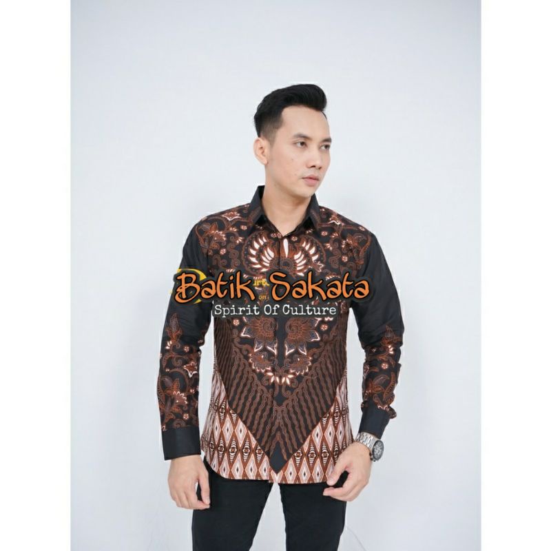 Djiwa Kemeja Batik Pria Slimfit Lengan Panjang Bahan Katun Halus Sragenan Lapis Furing