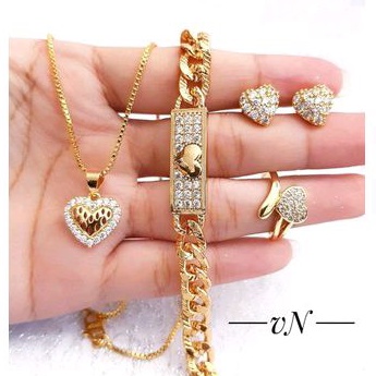 Set Perhiasan Xuping Wanita Love Gold Mata 1810b