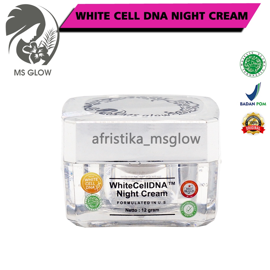 Ms Glow Night Cream Original Whitening Acne Luminous Ultimate White Cell DNA