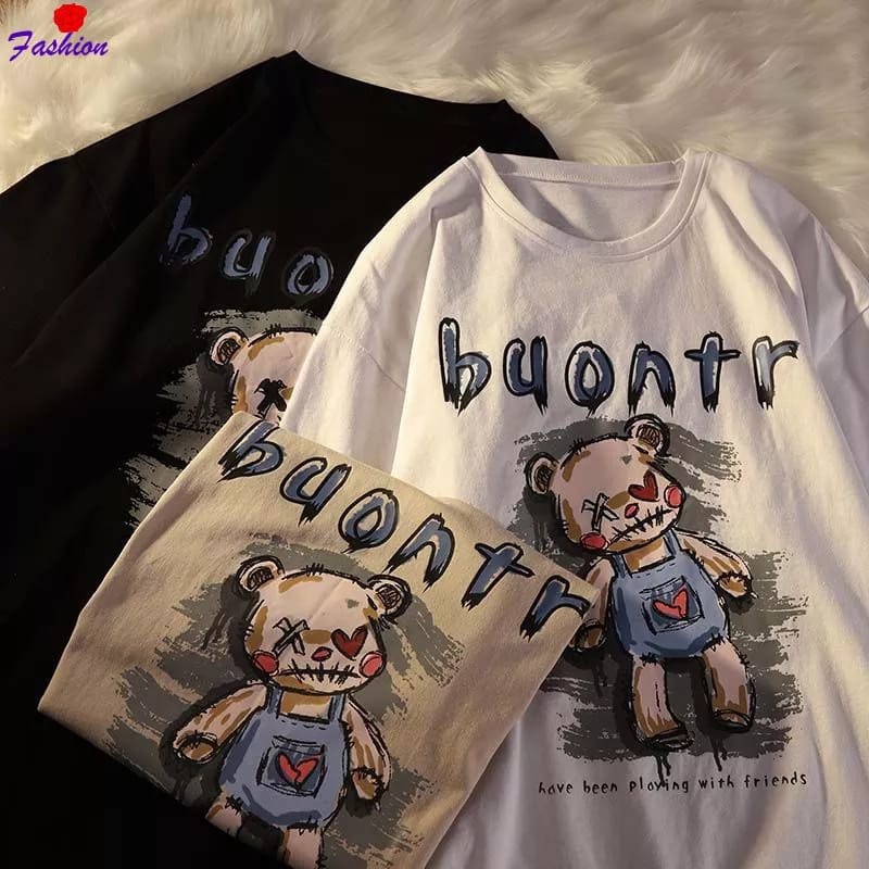 baju ovrersize unisex M|L,XL,XXL baju distro kaso lengan pendek jumbo buontr-animos